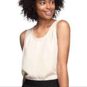 Naked Zebra Harper Scoop Sleeveless Blouse Sand L